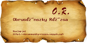 Obrusánszky Rózsa névjegykártya