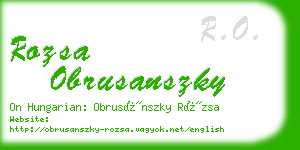 rozsa obrusanszky business card